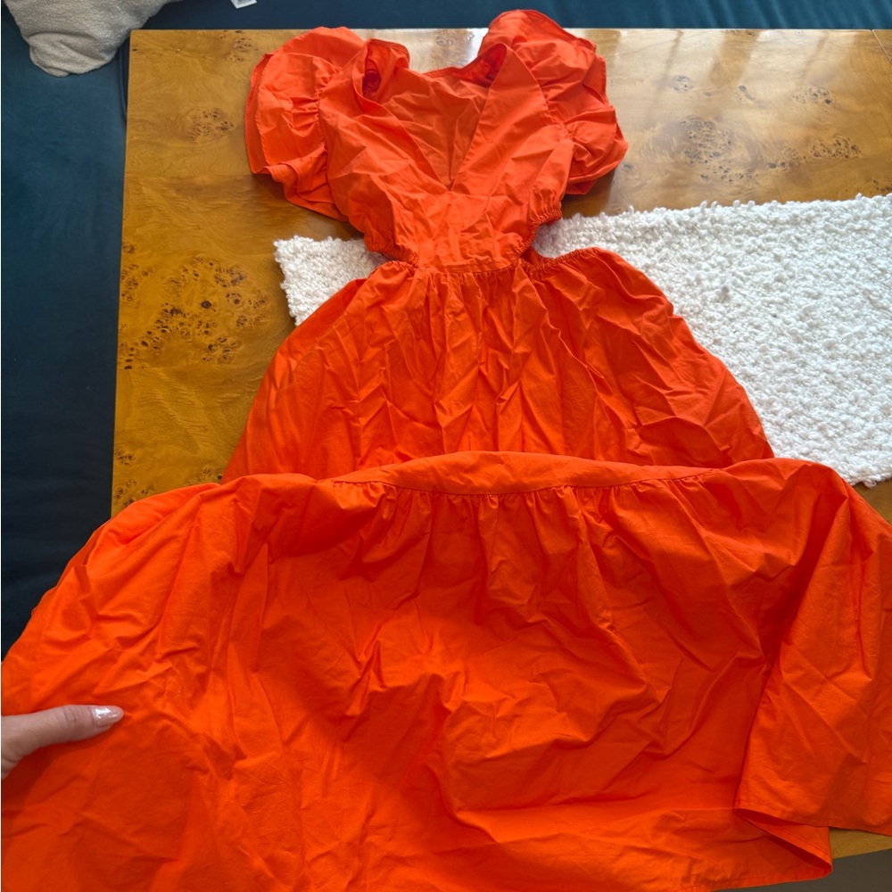 Target A New Day Elegant Orange Ruffle Dress - Picture 8 of 13